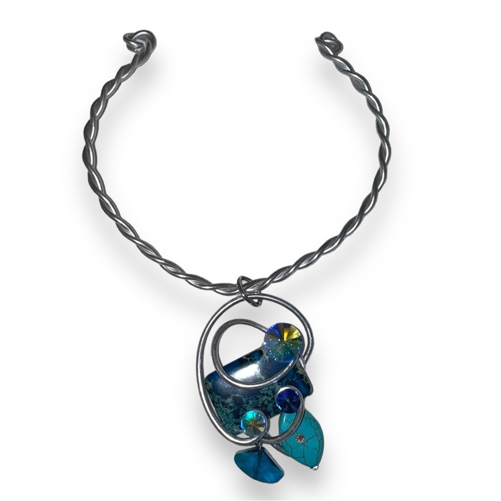 Jeff Lieb Blue & Silver Collar Necklace